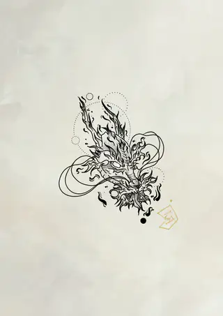 Flash tattoo Dragon 1