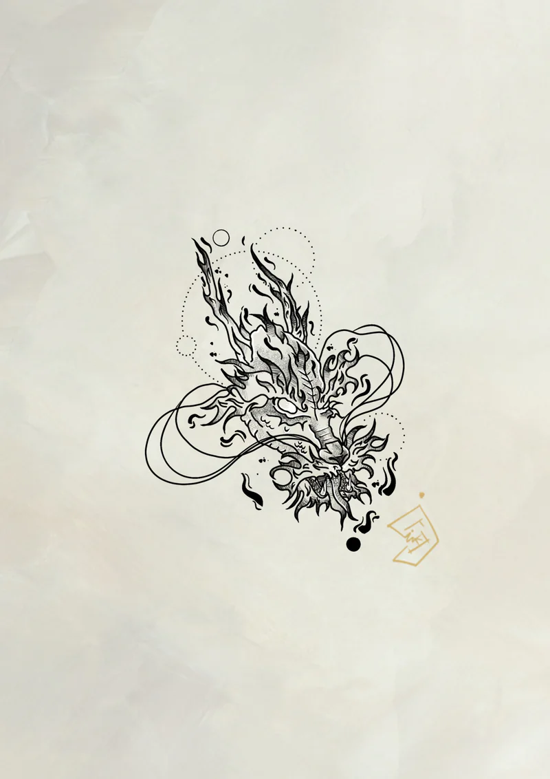 Flash tattoo Dragon 1