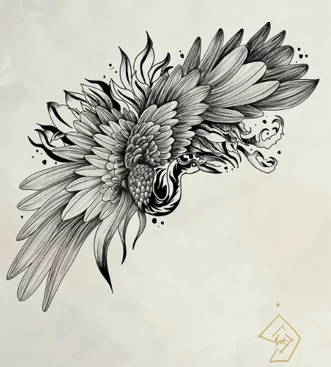Flash tattoo Phénix